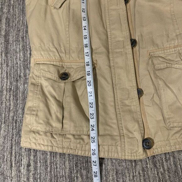 Aeropostale Aero87 Women’s Large Hooded Coat Tan Khaki Pockets Button And Zip - Picture 4 of 6